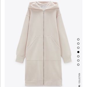 Zara Long Zip-Up Hoodie